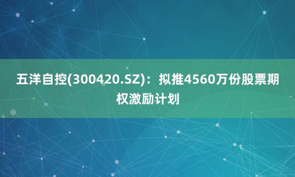 五洋自控(300420.SZ)：拟推4560万份股票期权激励计划